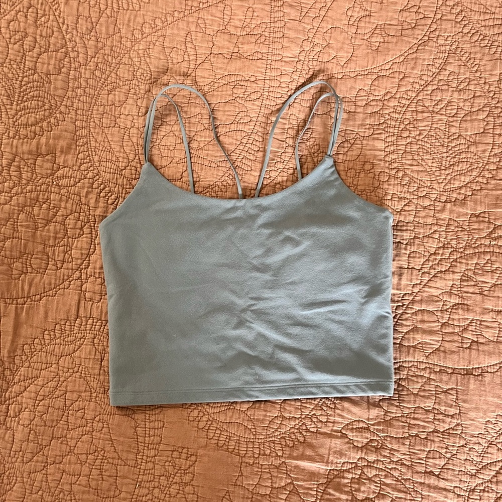 Brand New Soft Blue Grey Abercrombie & Fitch Cropped Tank Top